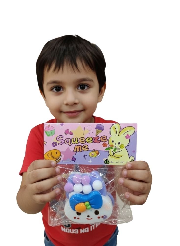 بريميم تمثال أرنب سحابي صغير لطيف مع خرز - لعبة تزيين مكتبية قابلة للجمع - Image 3